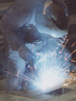 MIG Welding a Large Excavator Bucket